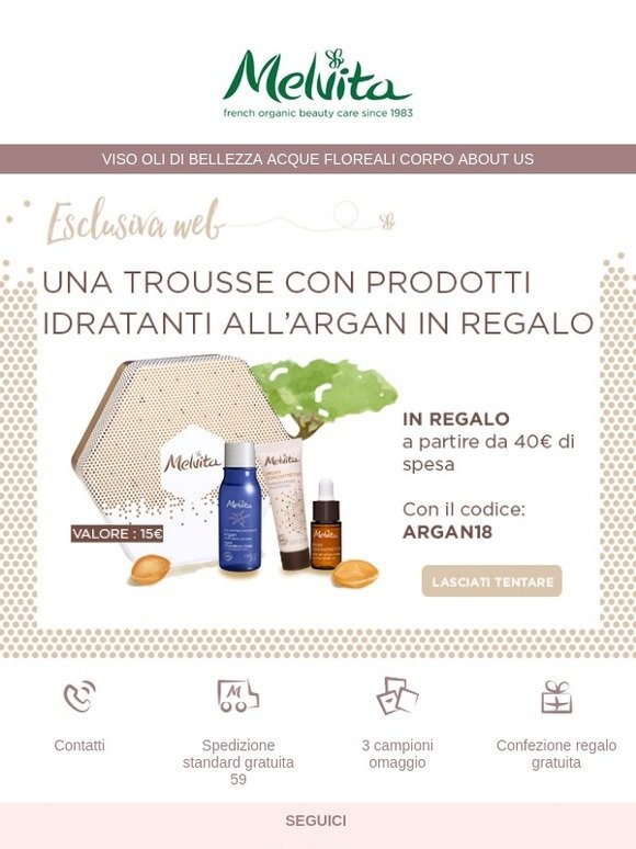La vostra trousse con prodotti idratanti all'argan in regalo!