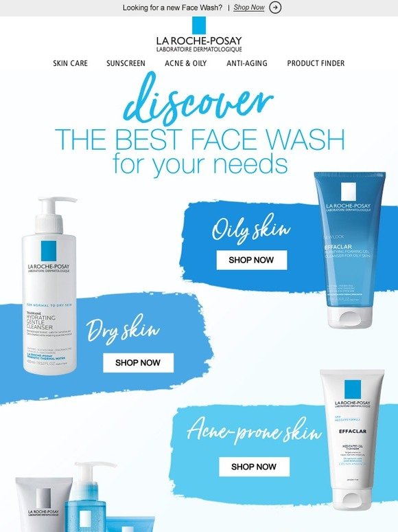 la roche acne face wash
