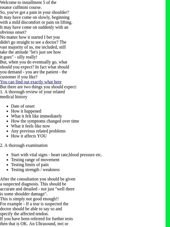Guide to rotator cuff diagnosis