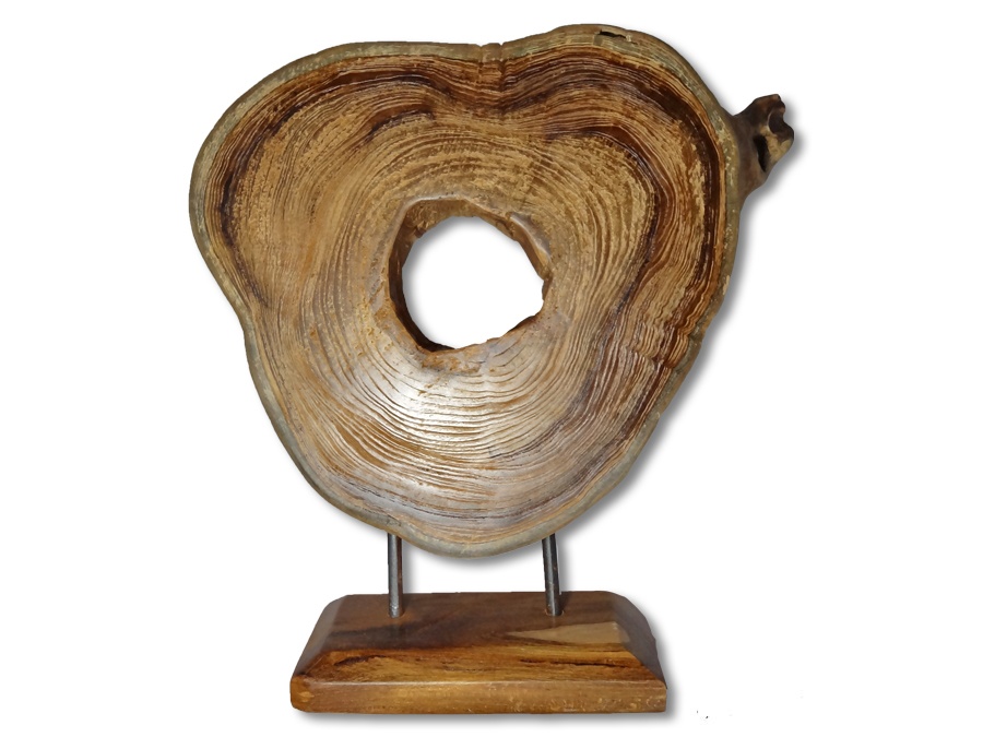 Aufsteller Altholz Scheibe 42cm