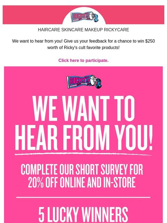 Win a $250 Prize from Ricky's NYC!
