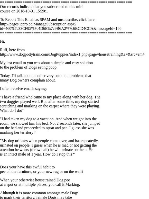 --Day 4 of the Dog Potty Training Course
