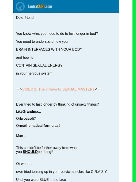 VIDEO 2: The 3 Keys To SEXUAL MASTERY