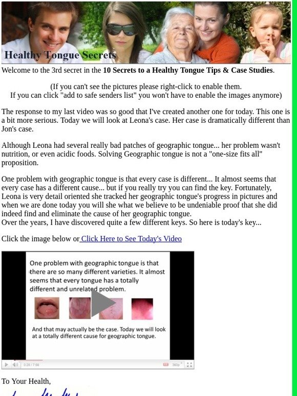 Healthy Tongue Secrets #3 Leona's Secret