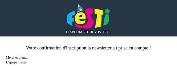 Abonnnement à la newsletter réussi