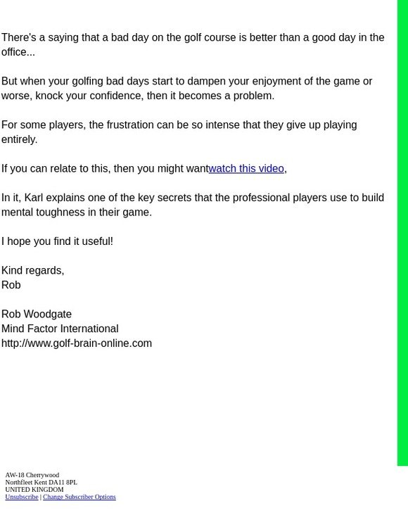 Bad day on the golf course...?