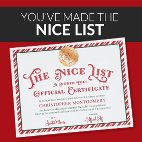 Personalized Santa Naughty List Certificate