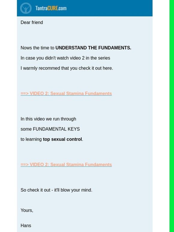The Fundaments Of Super Sexual Stamina [VIDEO 2]