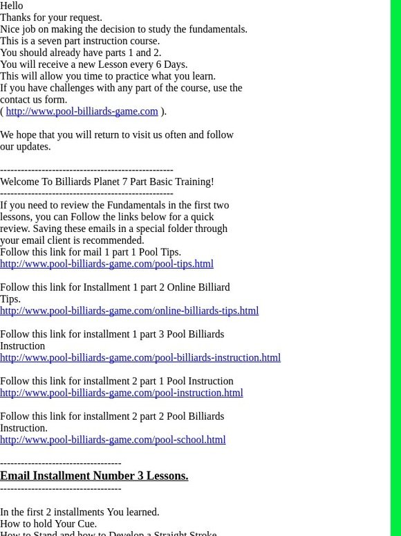 Basic Pool-Billiards Instruction. Installment 3