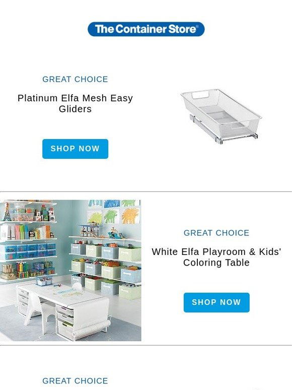 White Elfa Playroom & Coloring Table