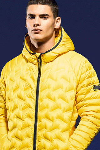 down radar mix quilted jacket