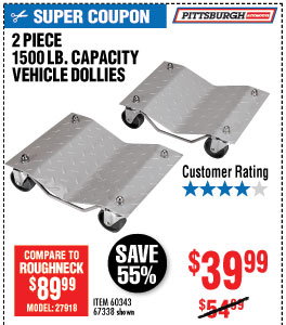 1500 lbs. Capacity Vehicle Dollies 2 Pc