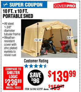 10 ft. x 10 ft. Portable Shed