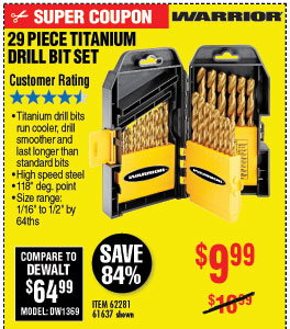 Titanium Drill Bit Set 29 Pc