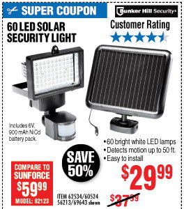 60 LED Solar Security Light