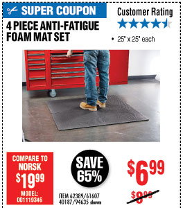 Anti-Fatigue Foam Mat Set 4 Pc