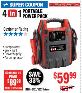 4-in-1 Jump Starter with Air Compressor