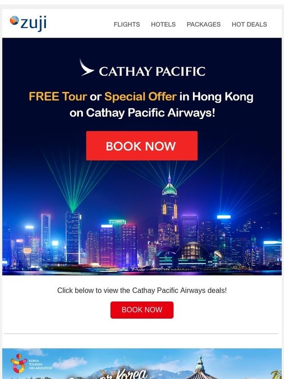 Special Fares & FREE tours with Cathay Pacific!