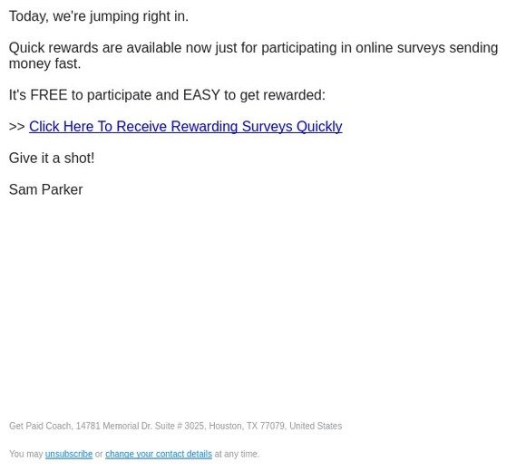 Good survey panel giving cash