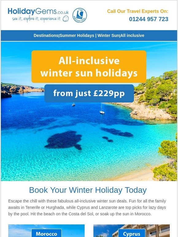 Holiday Gems Allinclusive winter sun holidays from £229pp Milled