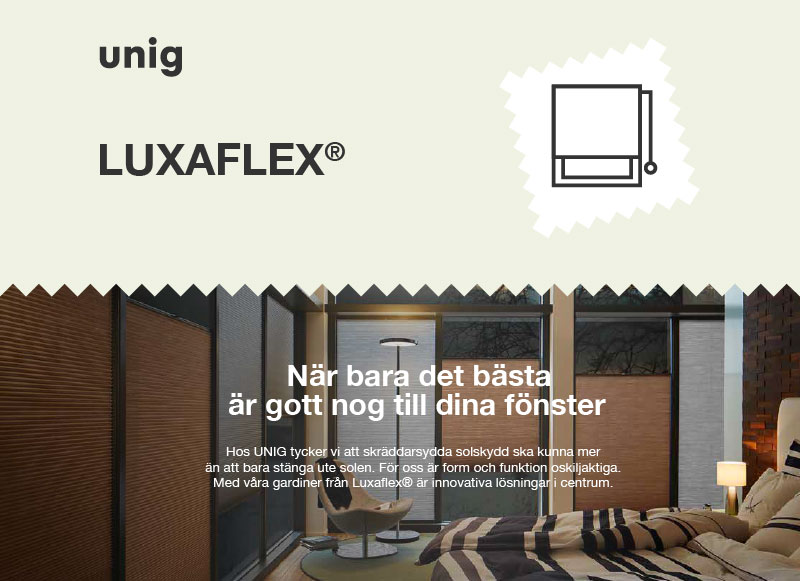 Uniggardin: Köp billiga Luxaflex gardiner hos UNIG  Milled