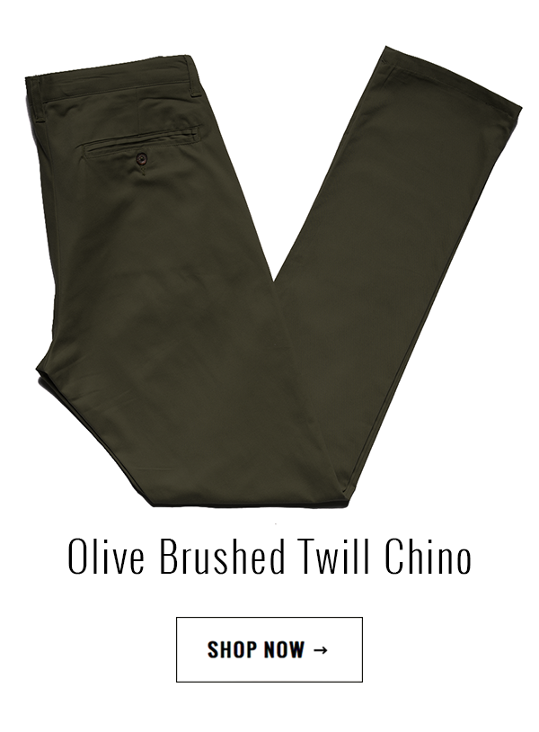 Olive Brushed Twill Chino