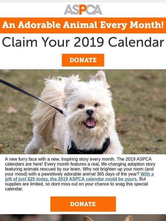 ASPCA Your 2019 ASPCA Calendar is Here Milled