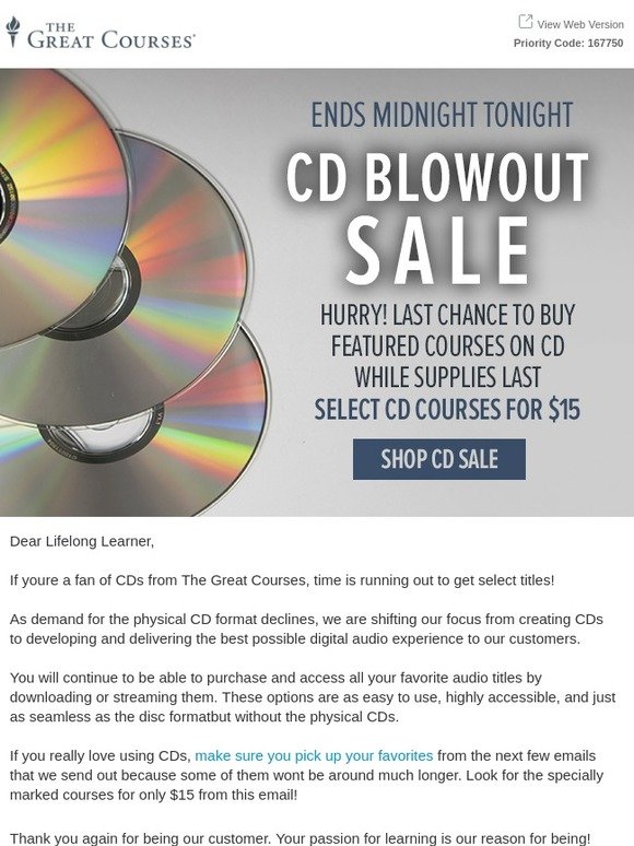 The Great Courses CD Closeout Sale Select CD Courses 15 Milled