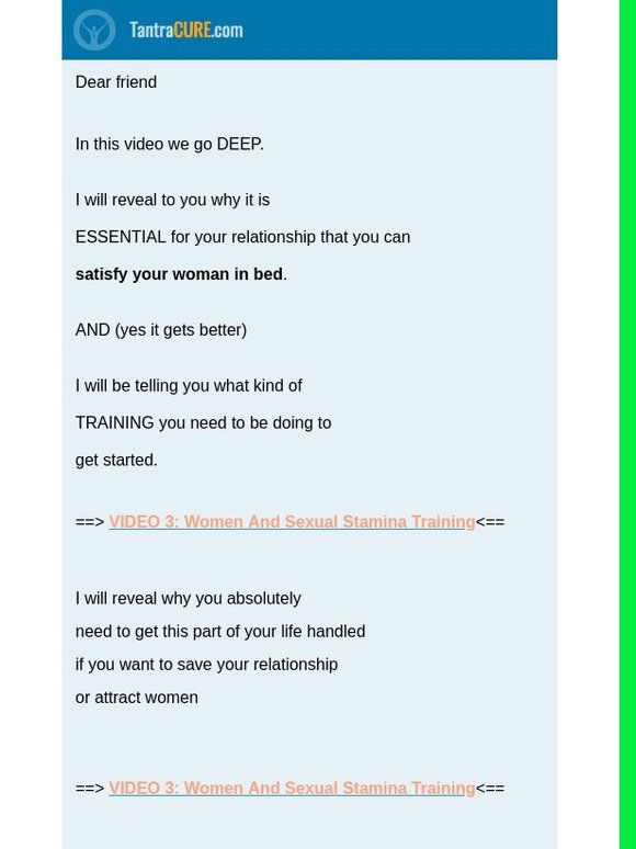 VIDEO 3: Why You MUST Satisfy Your Woman (or else ...)