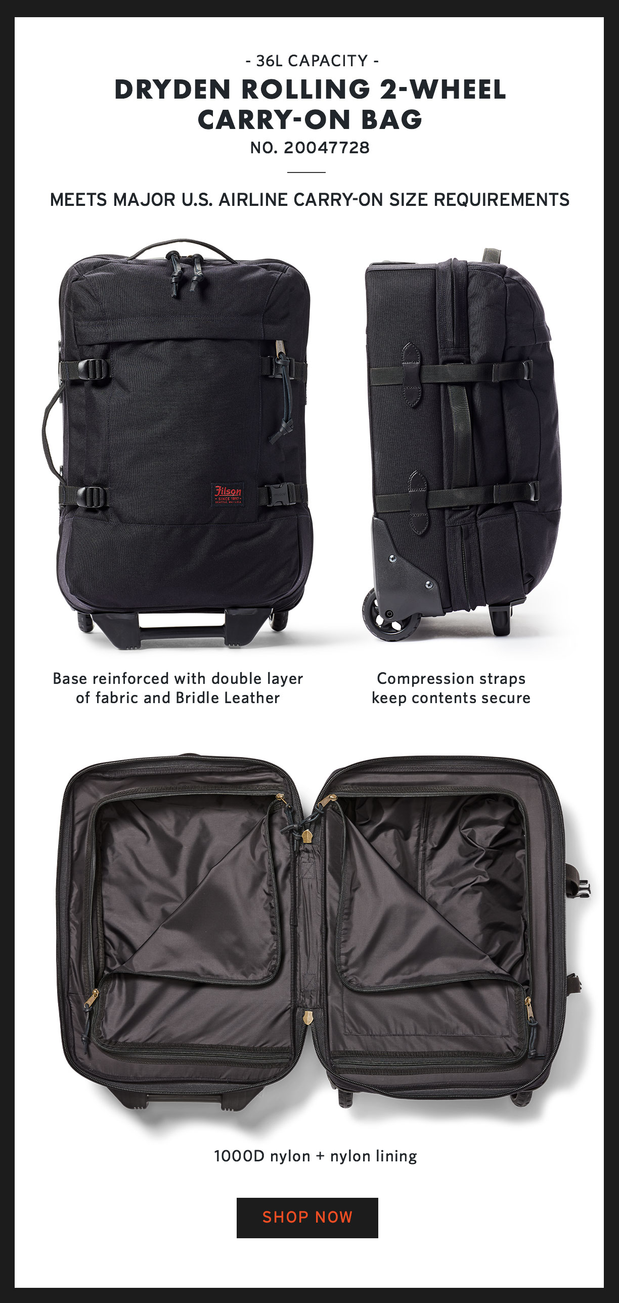 Filson Dryden Bags Now in Dark Navy Milled