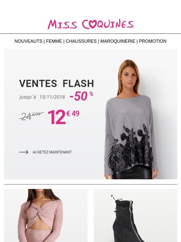 Ventes flash : jusqu'à - 50% !