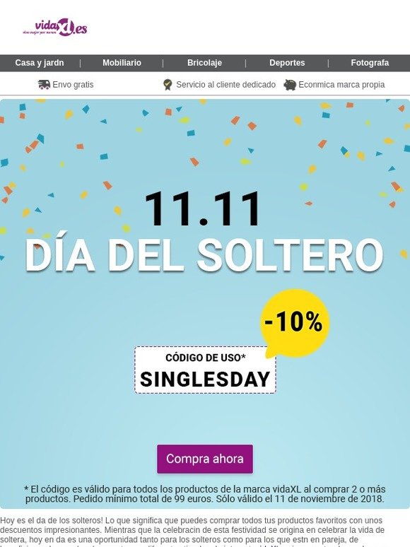 ¡Hoy es el día de los Solteros!