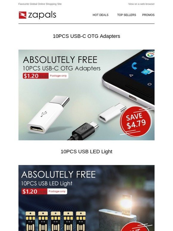 11.11 Crazy Deals - Huawei Honor Band 4 $15.99 via APP; $1.2 Deal - 10PCS USB-C OTG Adapters | 10PCS USB LED Light and More Flash Sale