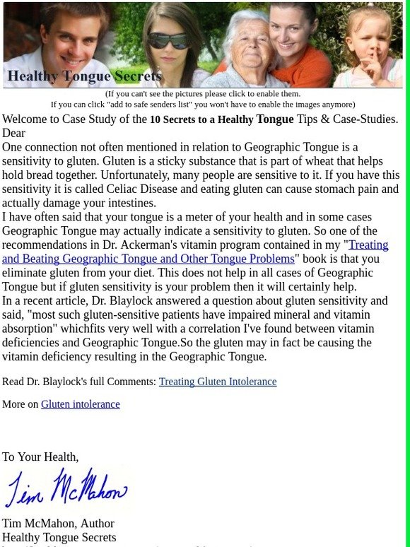 Geographic Tongue and Gluten