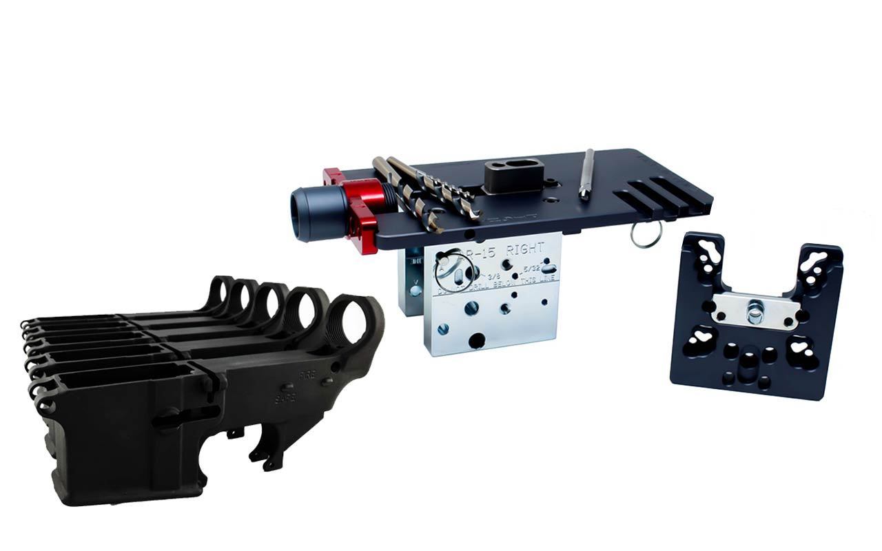 Image of 80% Lowers Fire/Safe (5-pack) & Easy Jig Gen 2 Multi Platform with Tooling (AR-9 / AR-15 / LR-308)