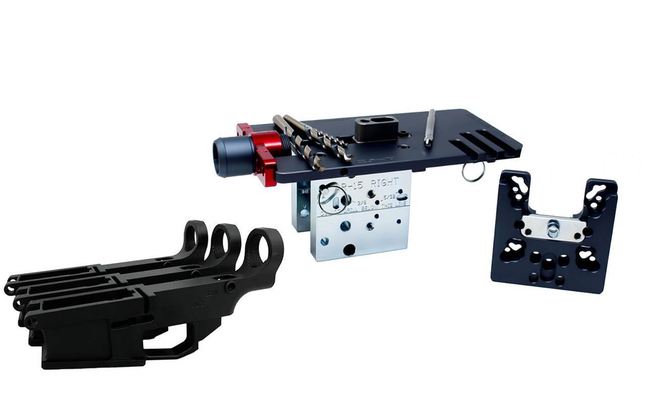 Image of AR-10 80% .308 Billet Lower Fire/Safe Marked (3-pack) & Easy Jig Gen 2 Multi Platform w/ Tooling