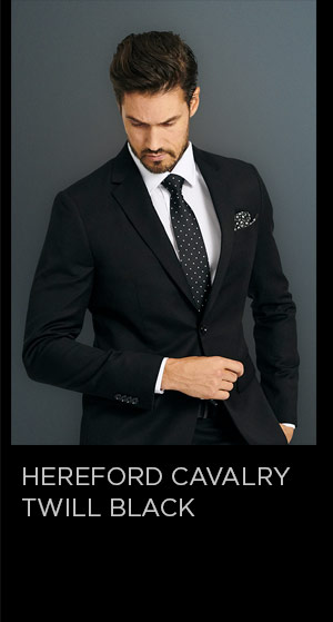 hereford cavalry twill black suit