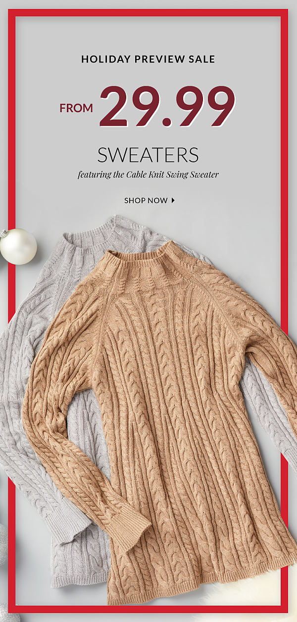 cable knit swing sweater