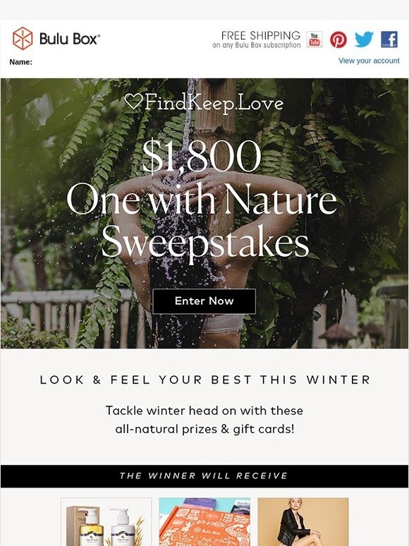 🎉 Enter to win a $1,800 sweepstakes with Bulu Box, Chooka Boots, Pact Apparel & more!