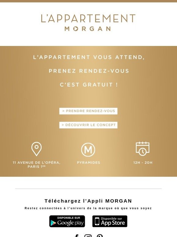 Prenez RDV gratuitement à l'appartement Morgan !