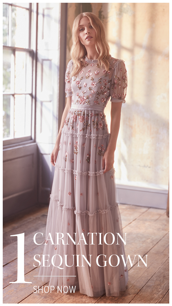 Needle and thread carnation hotsell sequin gown