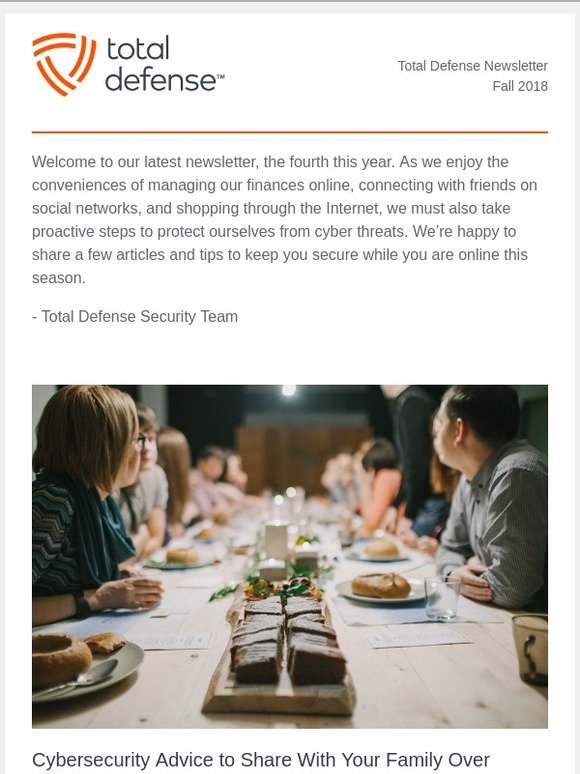Total Defense Newsletter – Fall 2018