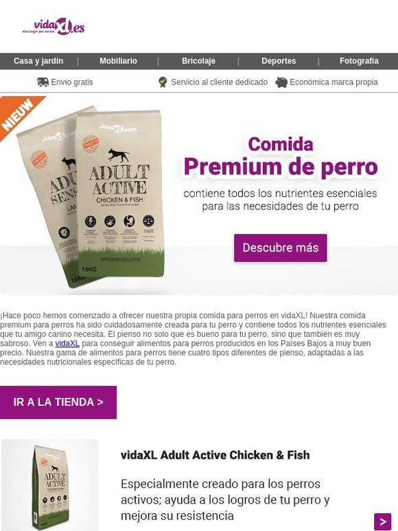Lo último que hemos añadido a nuestra línea de productos de vidaXL es la comida para perros.