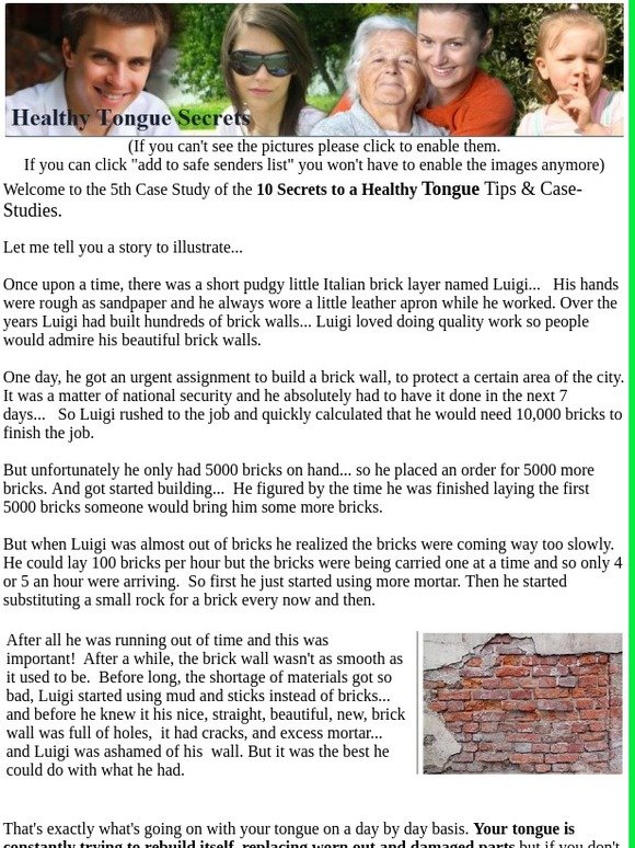 Healthy Tongue Secret #5- The Story of the Brick Wall