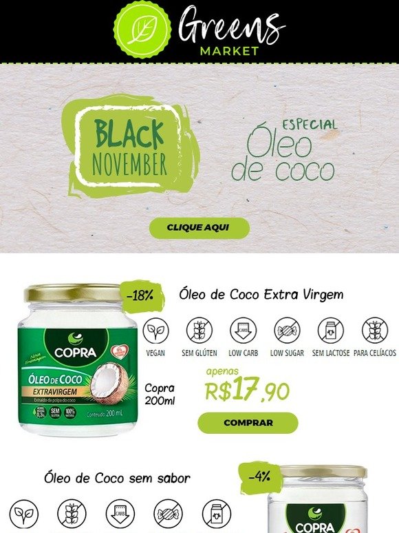 Óleo de Coco em promoção no Black November, vai perder? 😀