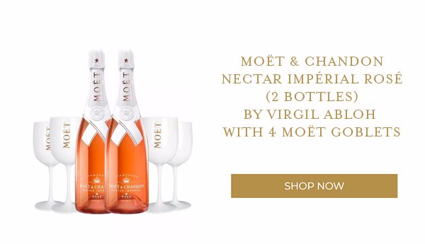 ReserveBar - One of today's most celebrated creatives, Virgil Abloh has  debuted a limited edition collection of custom-designed bottles of Moët &  Chandon Nectar Impérial #Rosé, marking the designer's first-ever wine 