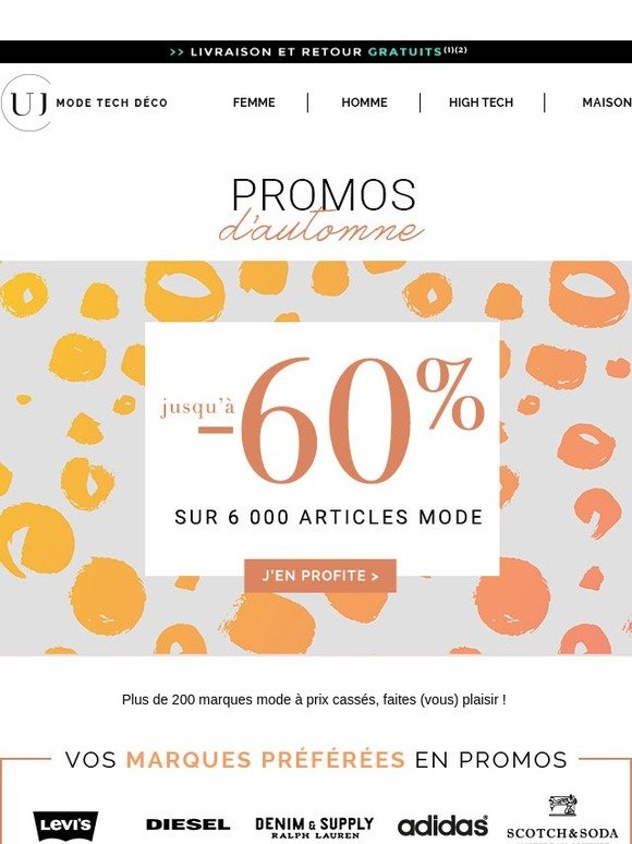 Promos d’automne : jusqu’a -60% sur 6 000 articles mode