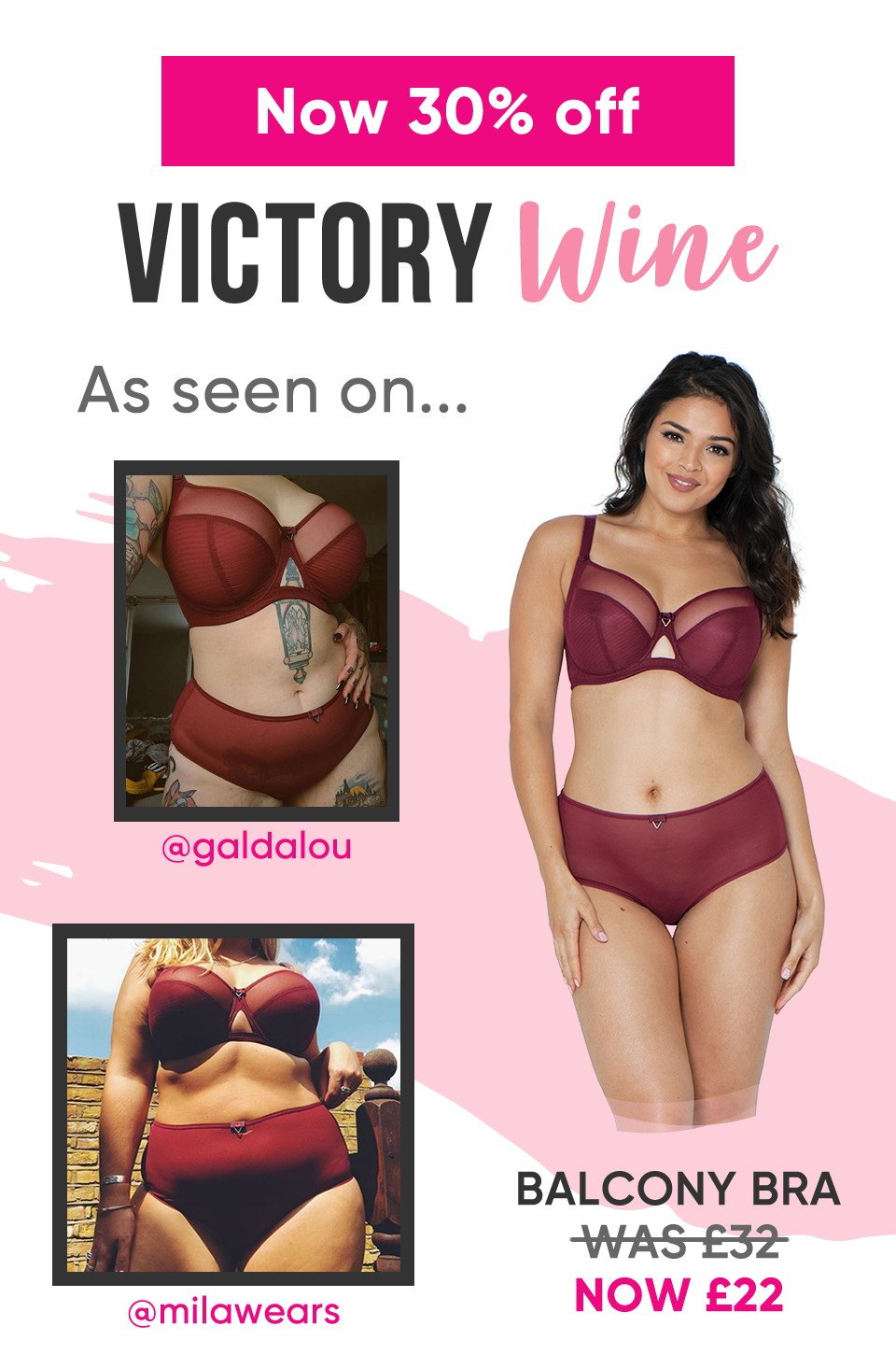 Curvy Kate - That Mid-Season Sale feelin' 💗 It's your last week to save on  cute Curvy Kate bras from D-K cup like our oh so popular Victory Balcony  Bra in PINK!