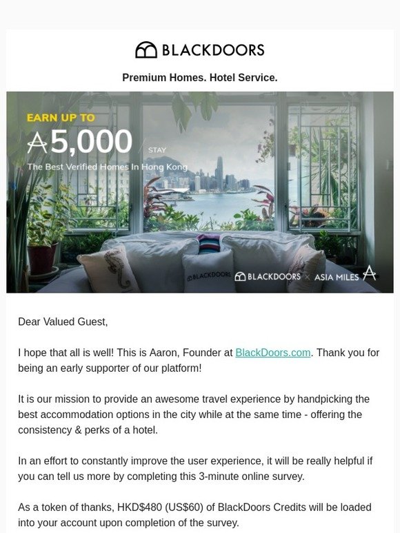 Complete This Survey For HK$480 BlackDoors Credits!