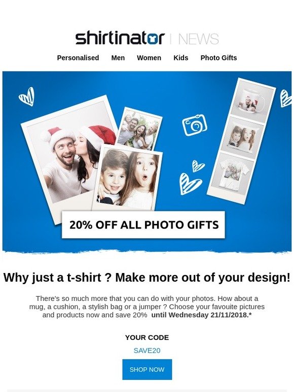 20% off photo gifts